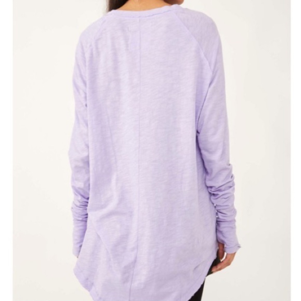 NWT Free People We the Free Arden Cotton tee Shirt Elven Lily Purple NEW. - Picture 2 of 6